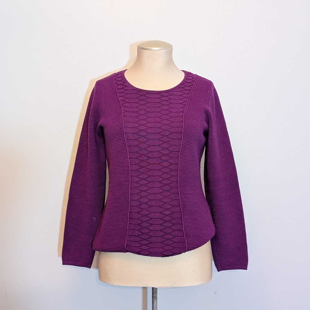 Unique Purple Textured Sweater - Picture 3 of 11